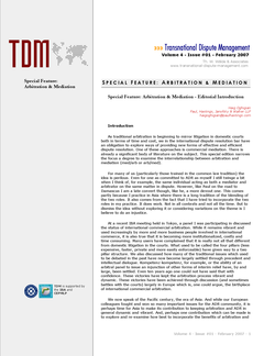 TDM 1 (2007 - Arbitration & Mediation