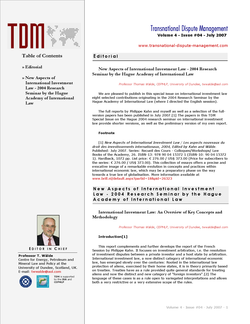 TDM 4 (2007 - The Hague 2004 Investment Seminar