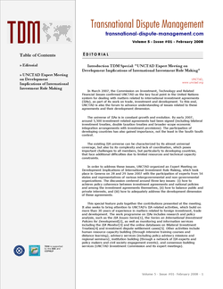 TDM 1 (2008 - UNCTAD Expert Meeting on Development Implications of International Investment Rule Making