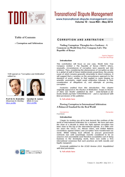 TDM 3 (2013 - Corruption and Arbitration
