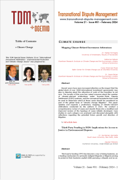 TDM 1 (2024 - International Investment Arbitration - Environmental Protection and Climate Change Issues