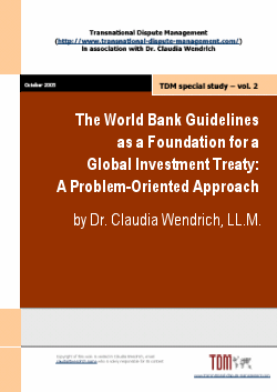 The World Bank Guidelines as a Foundation for a Global Investment Treaty: A Problem-Oriented Approach